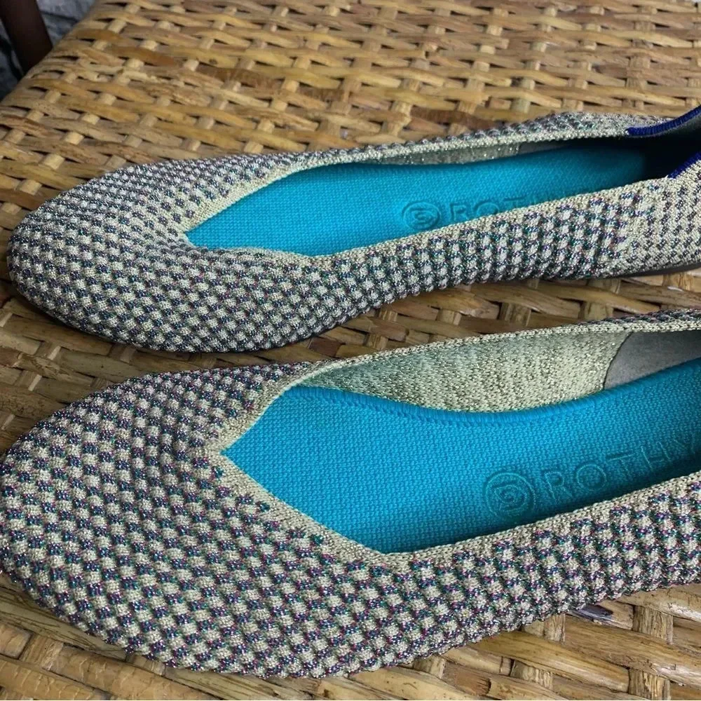 ROTHY'S Limited Edition Round Toe Metallic Multi Flat - Picture 6 of 10